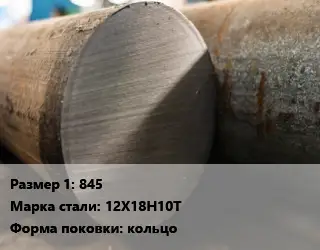 Поковка круглая 845 Сталь: 12Х18Н10Т кольцо